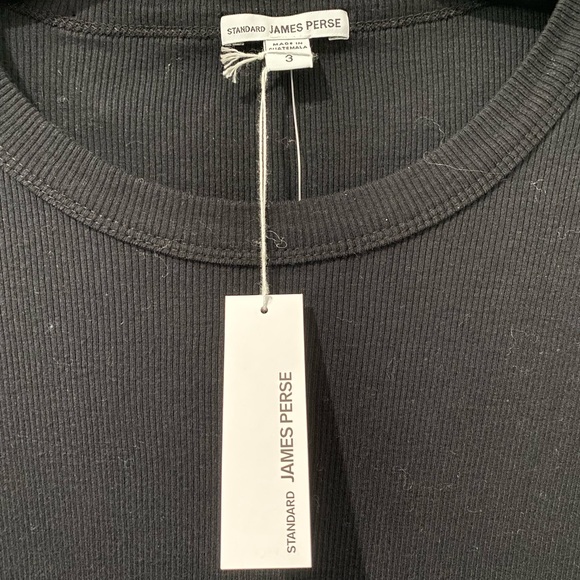 James Perse Thermal Ribbed Crewneck Long Sleeve Dress - Picture 3 of 7